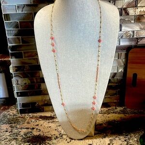 Elegant Gold and Coral Agate Necklace
